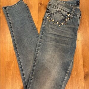 Rock & Republic Light Blue Skinny Jeans with Bead Details